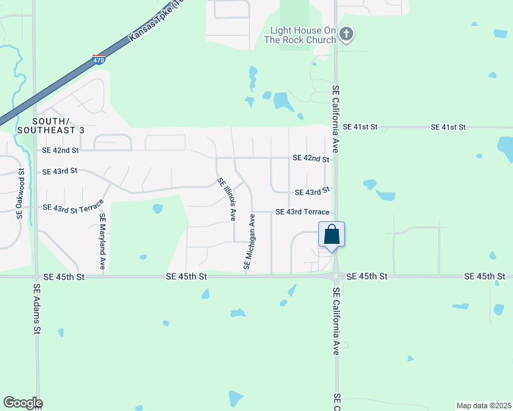 map of restaurants, bars, coffee shops, grocery stores, and more near 4314 Southeast Michigan Avenue in Topeka