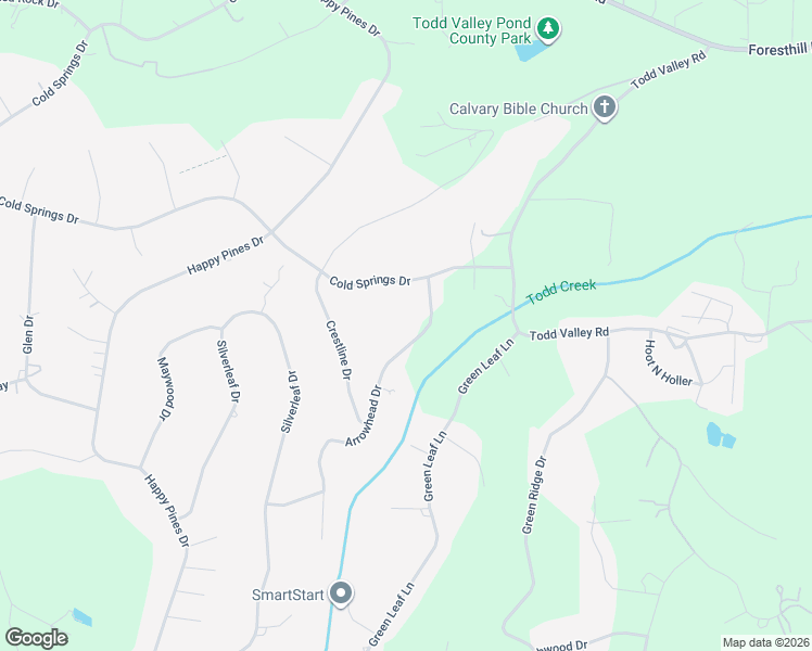 map of restaurants, bars, coffee shops, grocery stores, and more near 5752 Arrowhead Drive in Foresthill