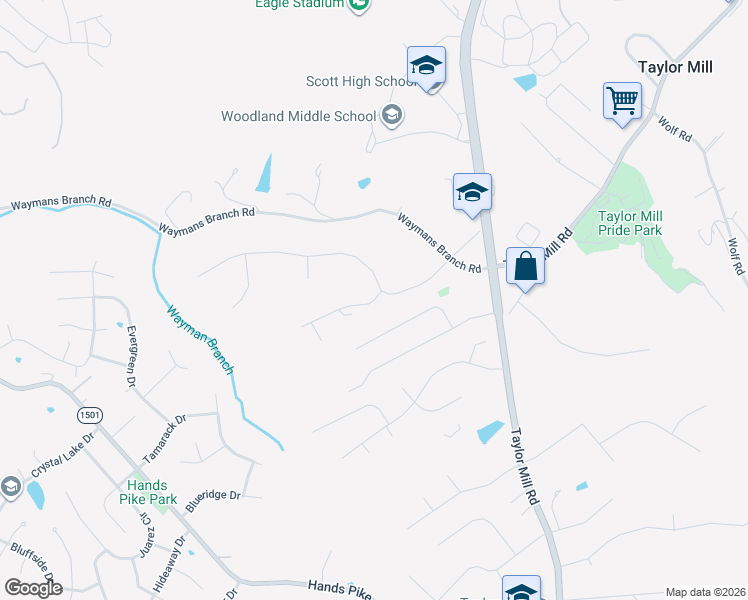 map of restaurants, bars, coffee shops, grocery stores, and more near 3298 Ivy Ridge Drive in Taylor Mill