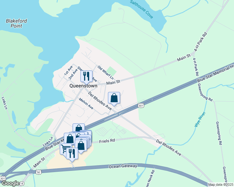 map of restaurants, bars, coffee shops, grocery stores, and more near 104 Wick Court in Queenstown