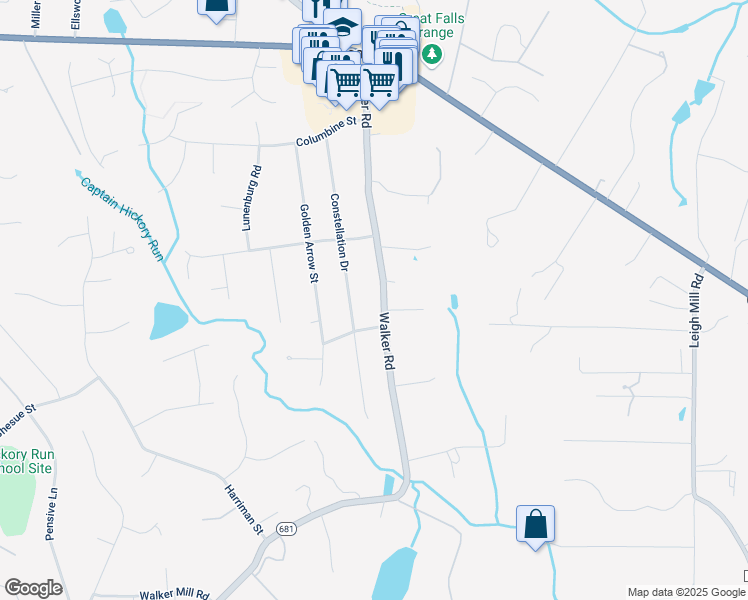 map of restaurants, bars, coffee shops, grocery stores, and more near 830 Walker Road in Great Falls