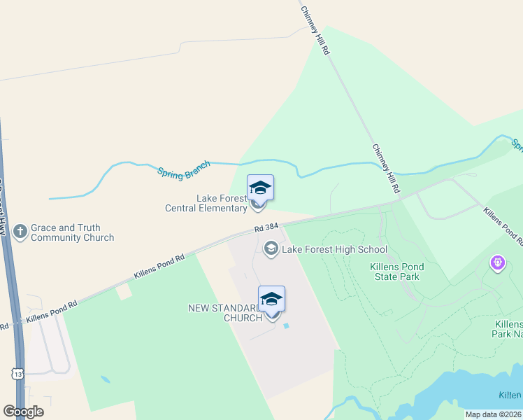 map of restaurants, bars, coffee shops, grocery stores, and more near 5407 Killens Pond Road in Felton