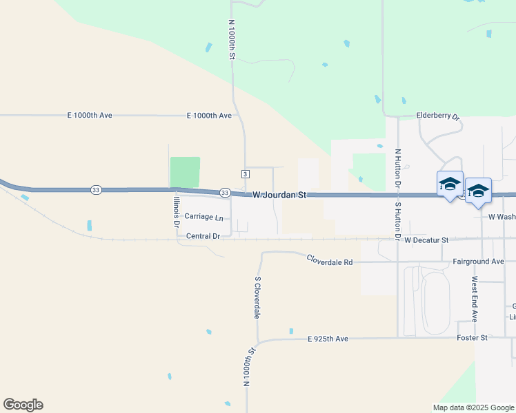 map of restaurants, bars, coffee shops, grocery stores, and more near 101 South Gregory Drive in Newton