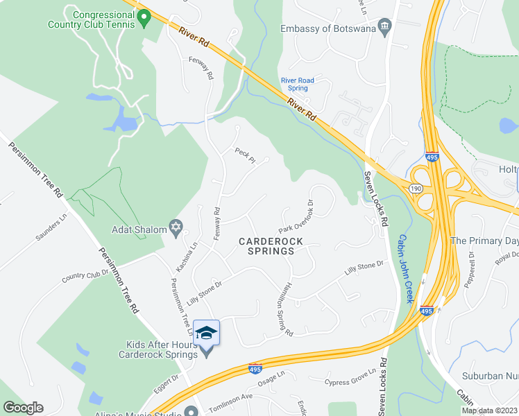 map of restaurants, bars, coffee shops, grocery stores, and more near 8208 Hamilton Spring Court in Bethesda