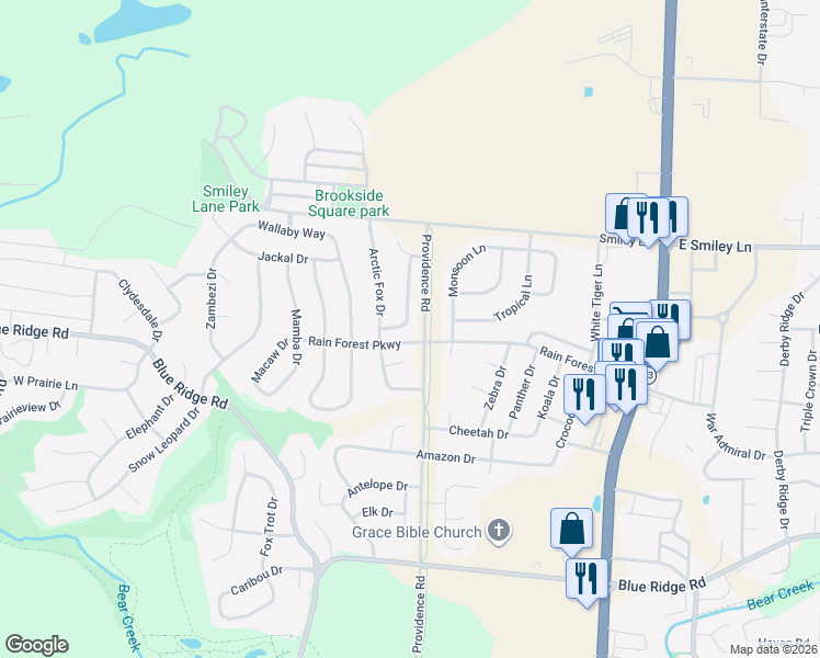 map of restaurants, bars, coffee shops, grocery stores, and more near 3923 Snowy Owl Drive in Columbia