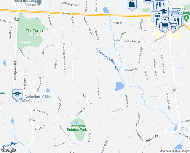 map of restaurants, bars, coffee shops, grocery stores, and more near 916 Harriman Street in Great Falls