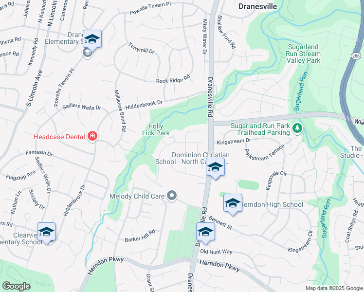 map of restaurants, bars, coffee shops, grocery stores, and more near 12515 Philmont Drive in Herndon