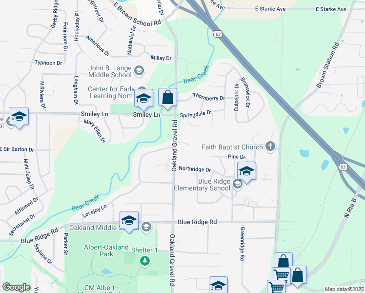 map of restaurants, bars, coffee shops, grocery stores, and more near 2404 Creeks Edge Court in Columbia