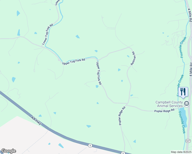 map of restaurants, bars, coffee shops, grocery stores, and more near 1837 Upper Tug Fork Road in Alexandria