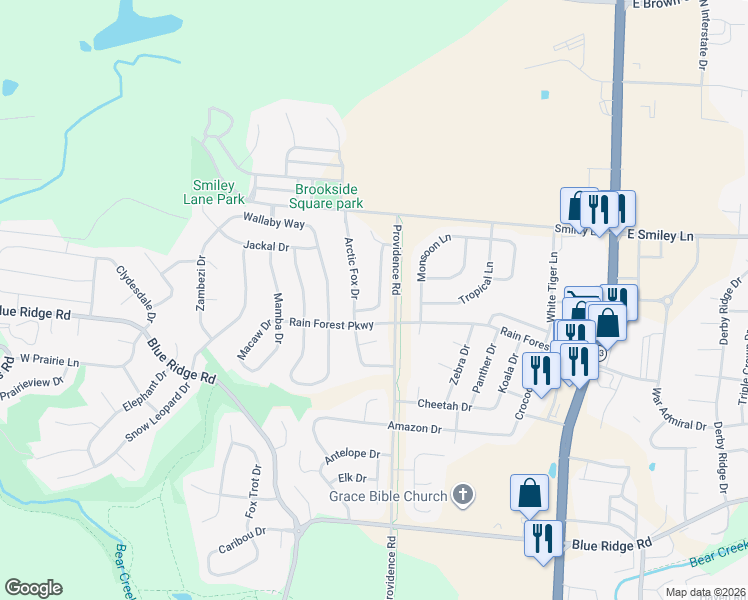 map of restaurants, bars, coffee shops, grocery stores, and more near 3923 Snowy Owl Drive in Columbia