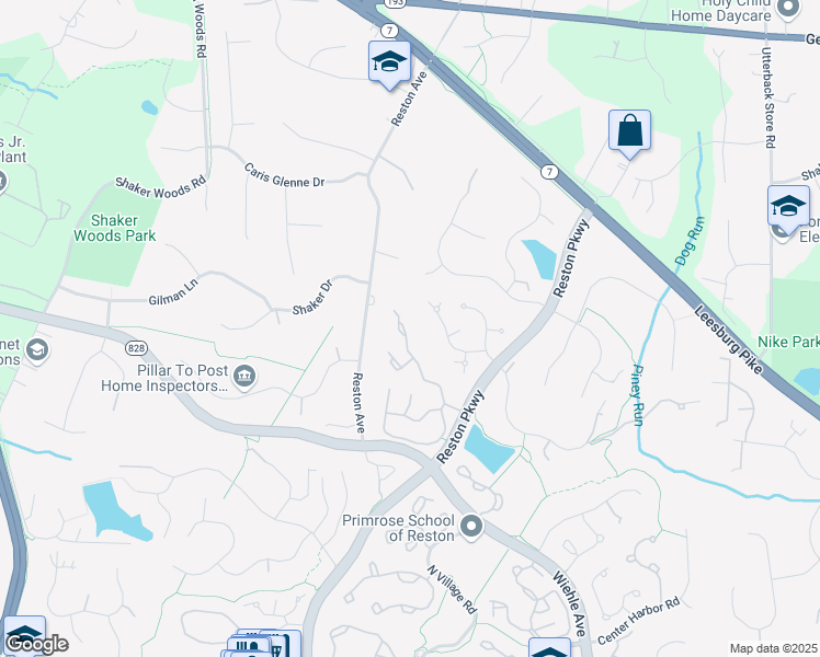 map of restaurants, bars, coffee shops, grocery stores, and more near 1225 Wild Hawthorn Way in Reston