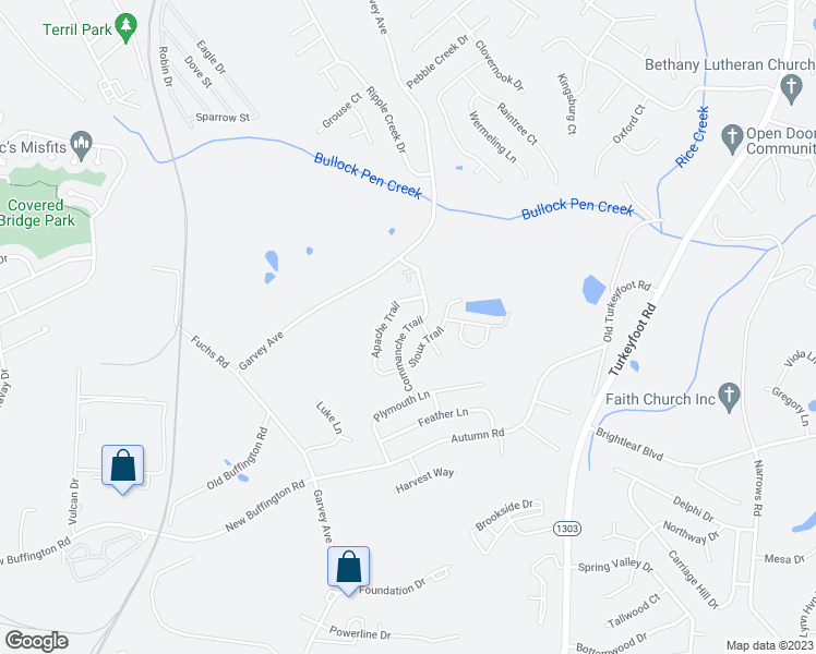 map of restaurants, bars, coffee shops, grocery stores, and more near 1754 Commanche Trail in Elsmere