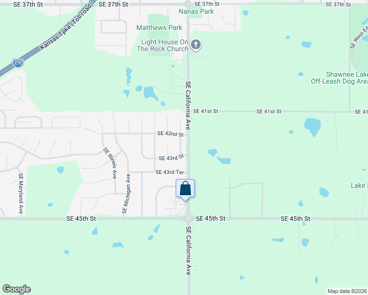 map of restaurants, bars, coffee shops, grocery stores, and more near 4220 Southeast Colorado Avenue in Topeka