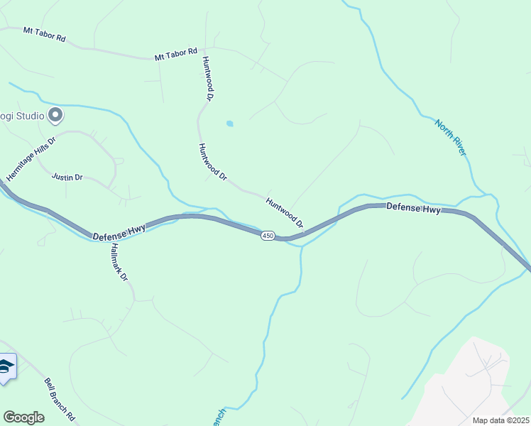 map of restaurants, bars, coffee shops, grocery stores, and more near 2002 Huntwood Drive in Gambrills