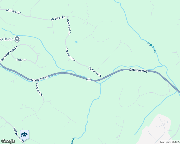 map of restaurants, bars, coffee shops, grocery stores, and more near 2002 Huntwood Drive in Gambrills