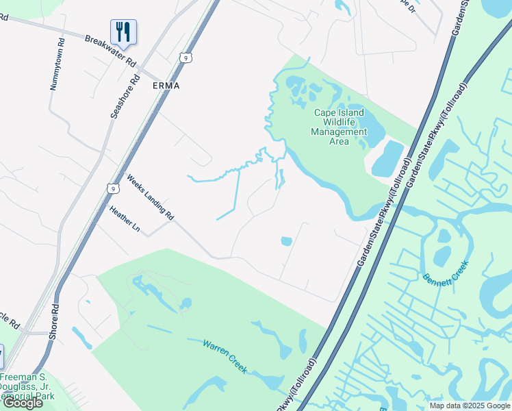 map of restaurants, bars, coffee shops, grocery stores, and more near 9 Regina Drive in Cape May