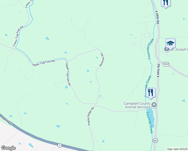 map of restaurants, bars, coffee shops, grocery stores, and more near 6953 Reitman Road in Alexandria