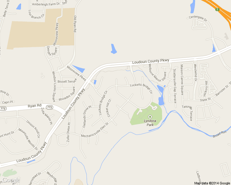 map of restaurants, bars, coffee shops, grocery stores, and more near 43694 Lucketts Bridge Circle in Ashburn
