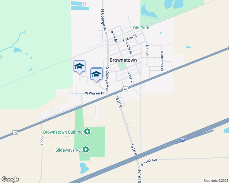 map of restaurants, bars, coffee shops, grocery stores, and more near 233 West Cumberland Road in Brownstown