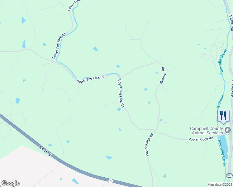 map of restaurants, bars, coffee shops, grocery stores, and more near 1837 Upper Tug Fork Road in Alexandria