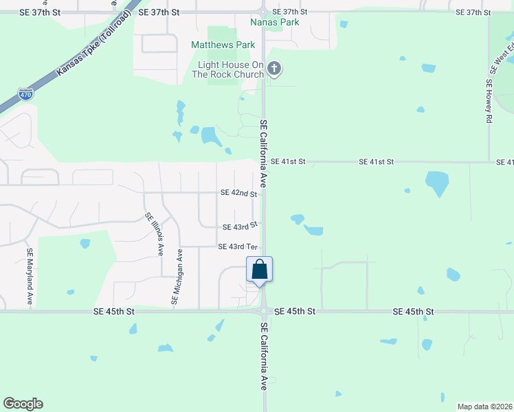 map of restaurants, bars, coffee shops, grocery stores, and more near 4220 SE Colorado Ave in Topeka