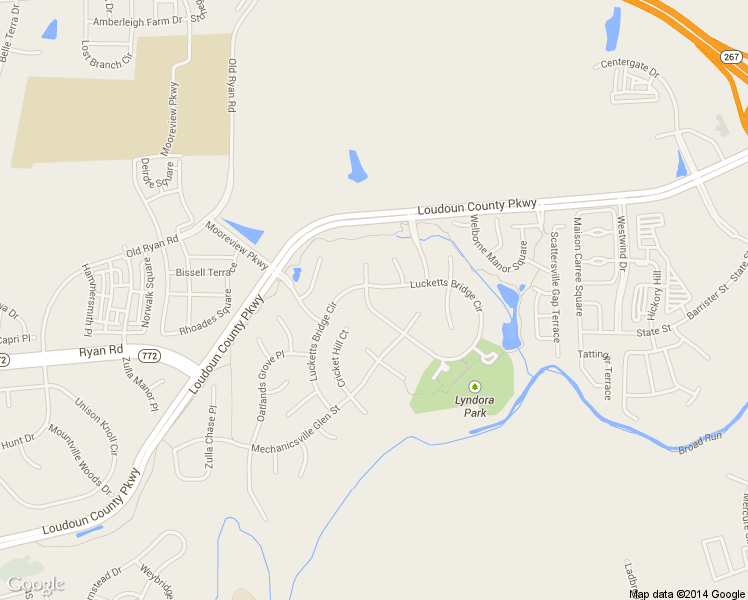 map of restaurants, bars, coffee shops, grocery stores, and more near 43695 Lucketts Bridge Circle in Ashburn