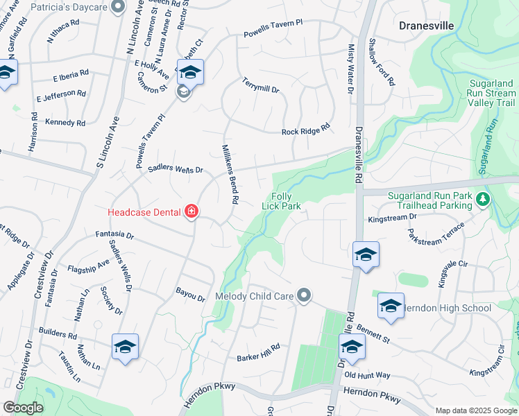 map of restaurants, bars, coffee shops, grocery stores, and more near 12600 Westlodge Court in Herndon