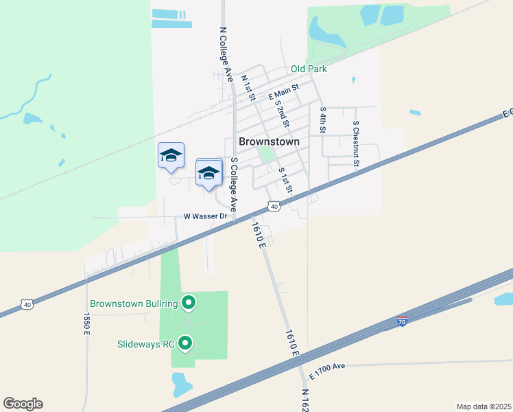map of restaurants, bars, coffee shops, grocery stores, and more near 233 West Cumberland Road in Brownstown