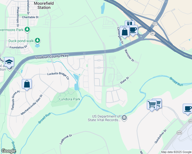 map of restaurants, bars, coffee shops, grocery stores, and more near 43774 Trajans Column Terrace in Ashburn