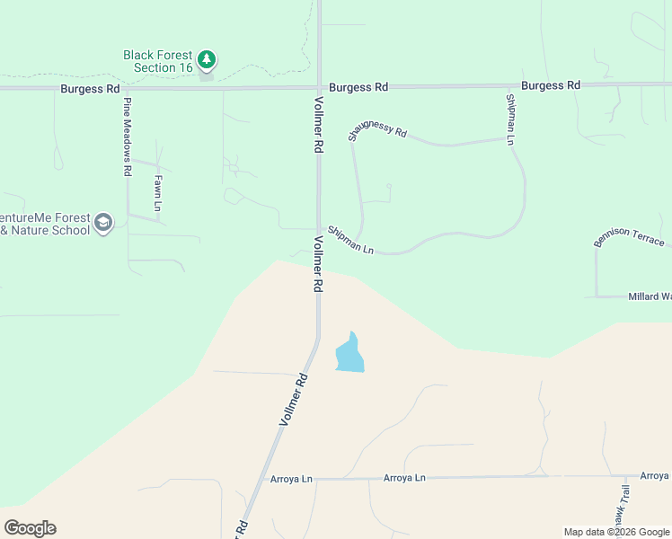 map of restaurants, bars, coffee shops, grocery stores, and more near 10885-11135 Vollmer Road in Colorado Springs