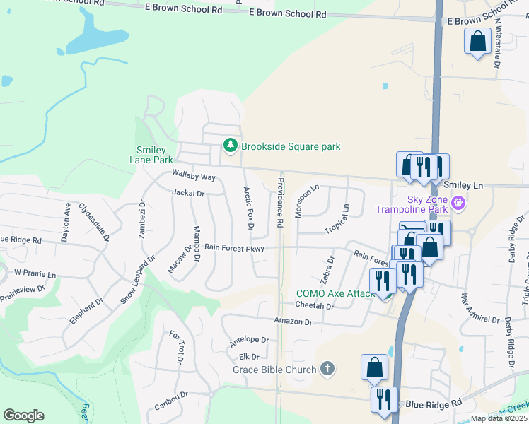 map of restaurants, bars, coffee shops, grocery stores, and more near 4019 Snowy Owl Drive in Columbia