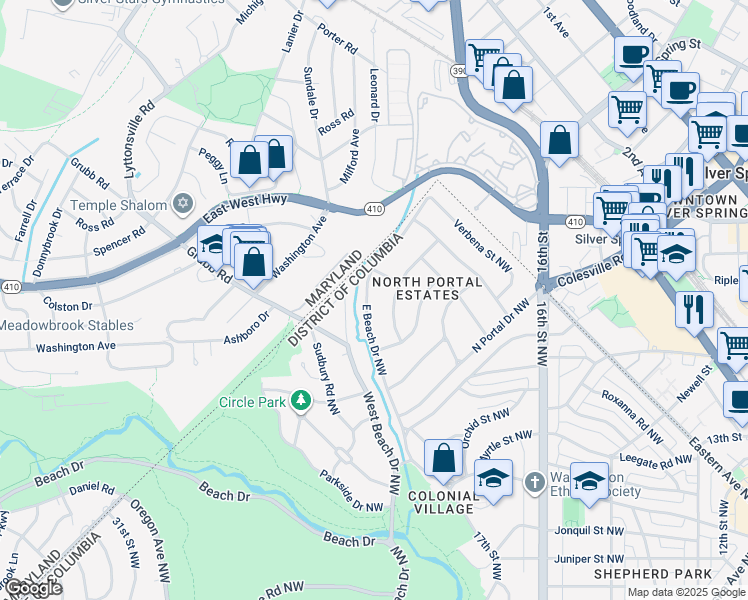 map of restaurants, bars, coffee shops, grocery stores, and more near 8169 East Beach Drive Northwest in Washington