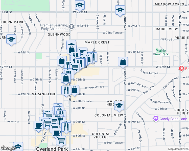 map of restaurants, bars, coffee shops, grocery stores, and more near in 
