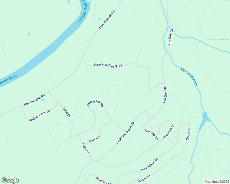 map of restaurants, bars, coffee shops, grocery stores, and more near 80 River Overlook Road in Front Royal
