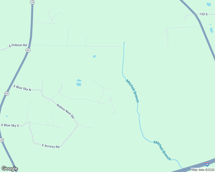 map of restaurants, bars, coffee shops, grocery stores, and more near 11603 East Blue Jay Court in Springville