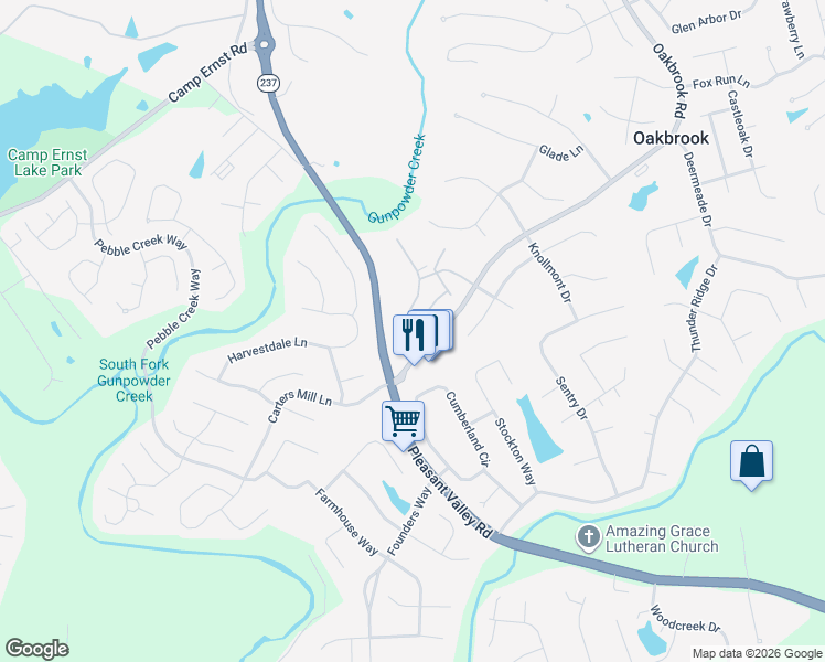 map of restaurants, bars, coffee shops, grocery stores, and more near 7429 Ridge Edge Court in Florence