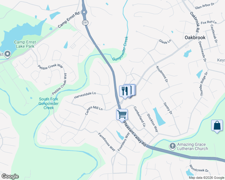 map of restaurants, bars, coffee shops, grocery stores, and more near 7463 Harvestdale Lane in Florence