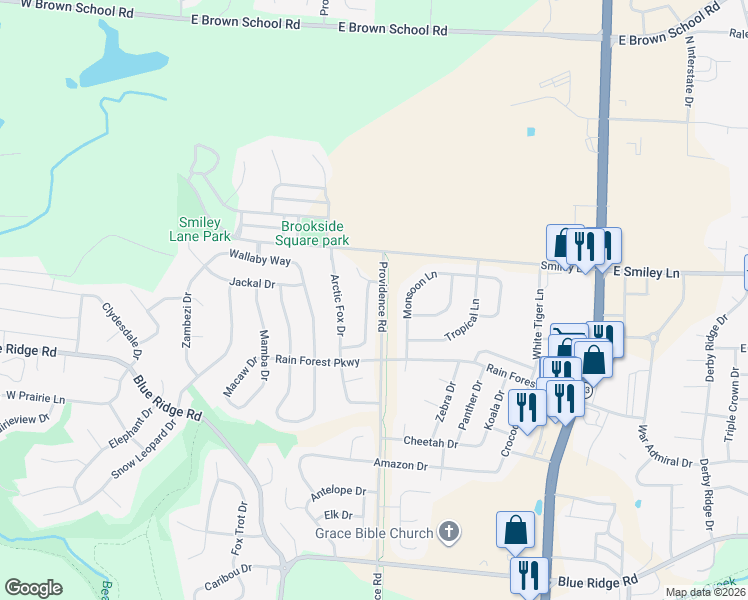map of restaurants, bars, coffee shops, grocery stores, and more near 4019 Snowy Owl Drive in Columbia