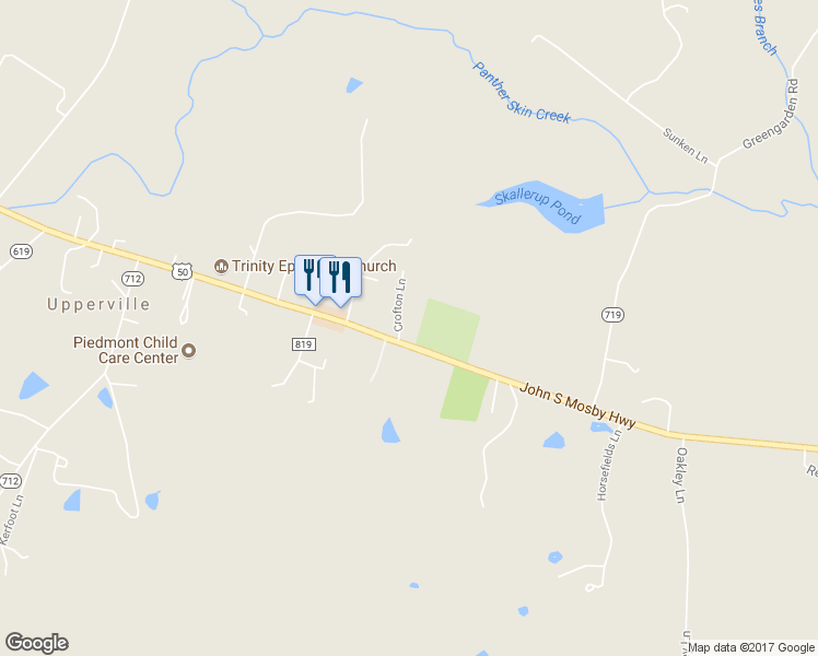 map of restaurants, bars, coffee shops, grocery stores, and more near 1153 Crofton Lane in Upperville
