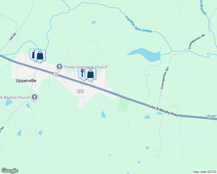 map of restaurants, bars, coffee shops, grocery stores, and more near 1153 Crofton Lane in Upperville