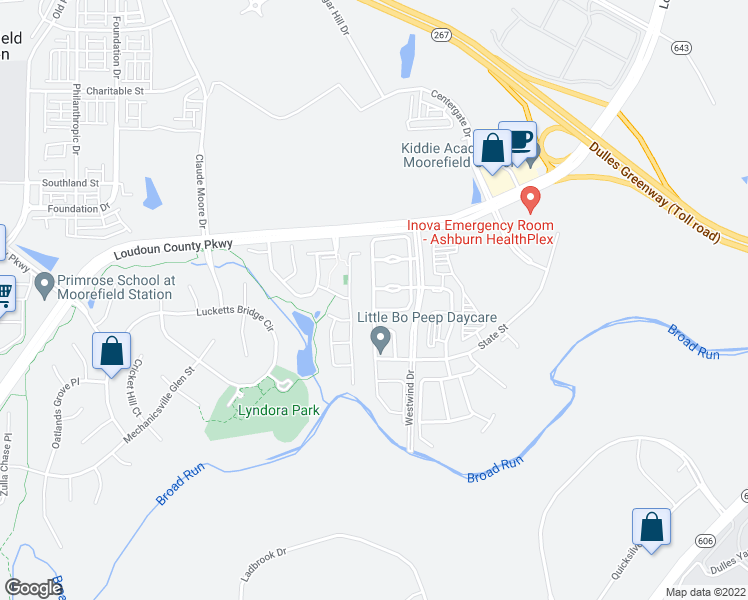 map of restaurants, bars, coffee shops, grocery stores, and more near 22554 Maison Carree Square in Ashburn