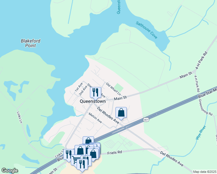 map of restaurants, bars, coffee shops, grocery stores, and more near 125 Old Wharf Lane in Queenstown
