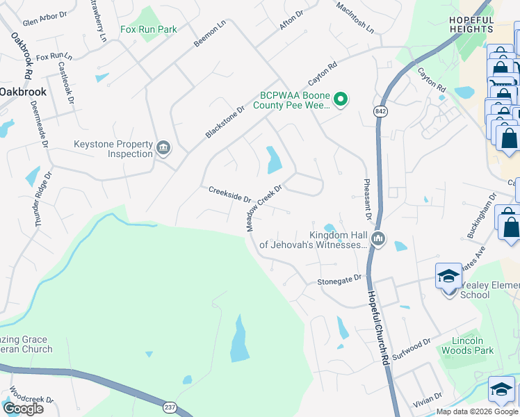 map of restaurants, bars, coffee shops, grocery stores, and more near 31 Creekside Drive in Florence