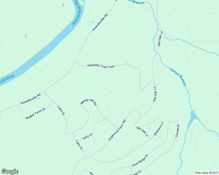 map of restaurants, bars, coffee shops, grocery stores, and more near River Overlook Road in Front Royal