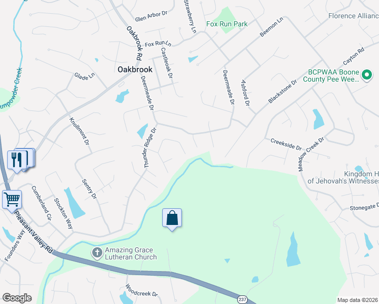 map of restaurants, bars, coffee shops, grocery stores, and more near 7593 Cloudstone Drive in Florence
