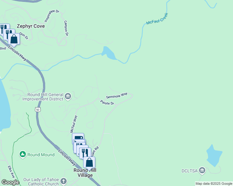 map of restaurants, bars, coffee shops, grocery stores, and more near 445 Seminole Court in Glenbrook