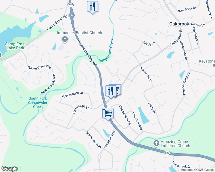 map of restaurants, bars, coffee shops, grocery stores, and more near 7429 Ridge Edge Ct in Florence