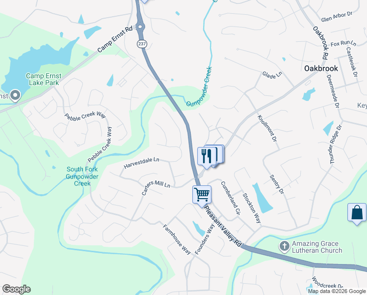 map of restaurants, bars, coffee shops, grocery stores, and more near 7463 Harvestdale Lane in Florence