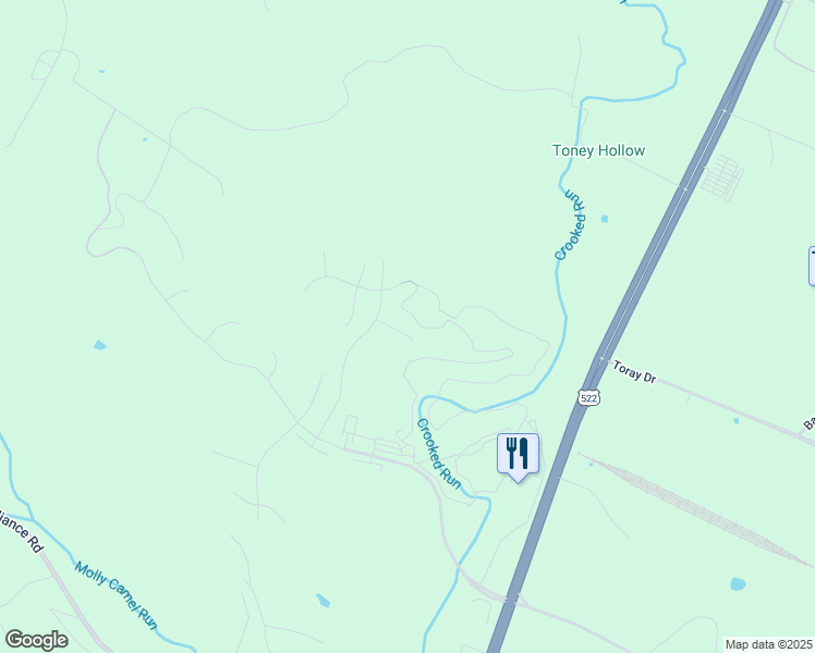 map of restaurants, bars, coffee shops, grocery stores, and more near 65 Albatross Court in Front Royal