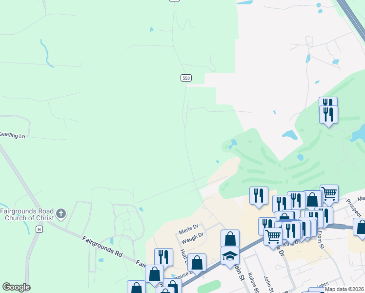 map of restaurants, bars, coffee shops, grocery stores, and more near 140 Sydnorville Road in Troy
